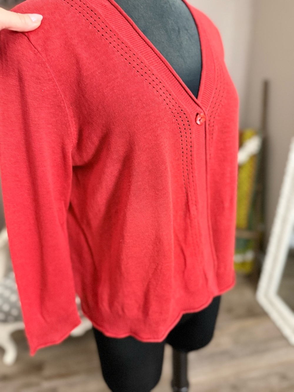 Pendleton • Linen/Cotton One Button Cardigan - Picture 5 of 11